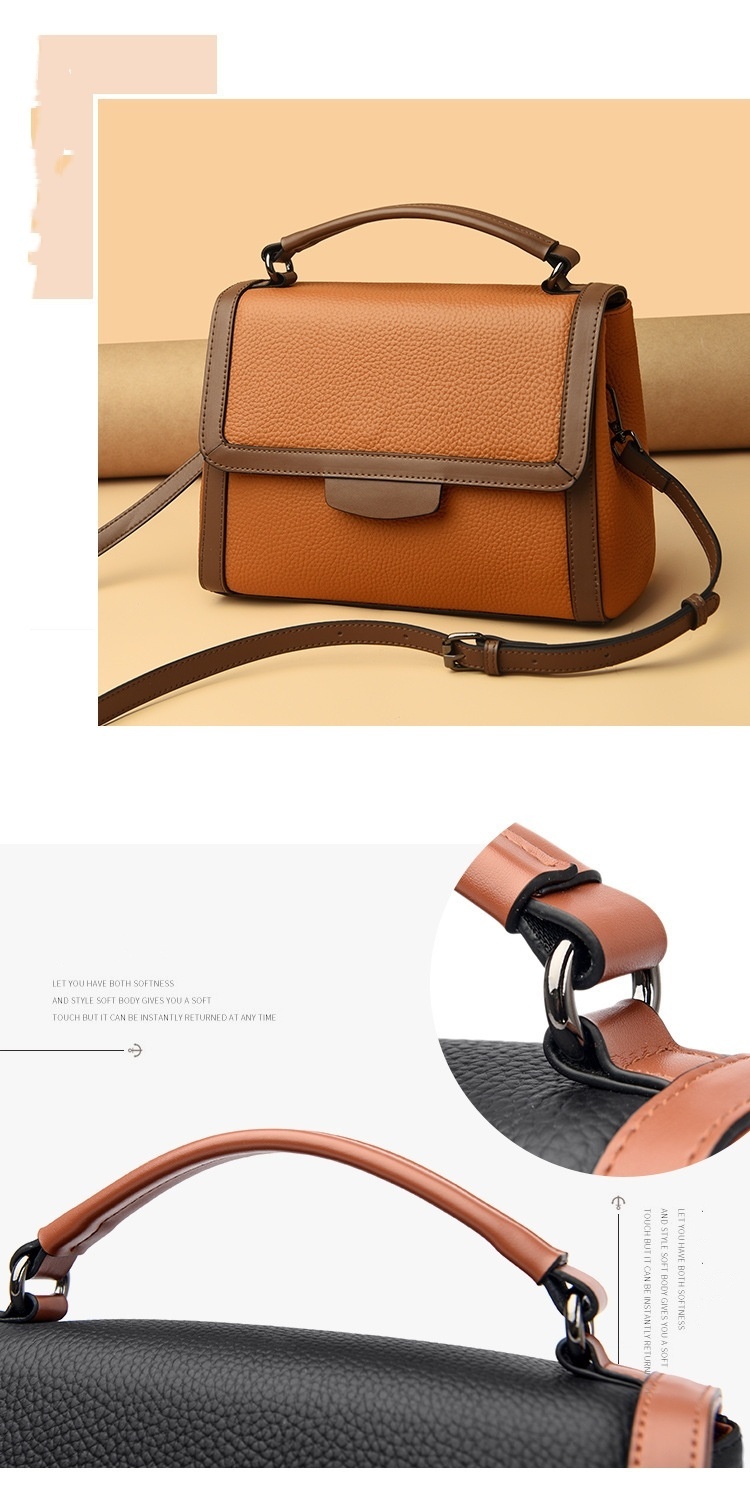 Fashionable Stylish Soft Leather Textured Handbag - Image 5